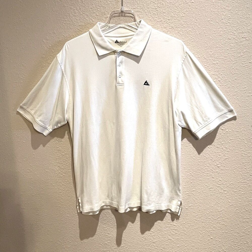Alpaca‎ International Men’s XXL Cream Short Sleeve Polo Shirt 100% Pima Cotton